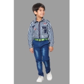 DKGF Fashion - Blue Cotton Blend Boys Shirt & Jeans ( Pack of 1 ) - None