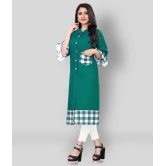 Lerkiza - Green Cotton Womens Straight Kurti ( Pack of 1 ) - M