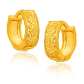 LUV FASHION Golden Hoops Earrings ( Pack of 1 ) - Golden