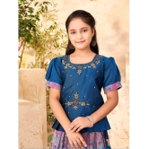 Aarika Teal Silk Girls Lehenga Skirt ( Pack of 1 ) - None