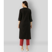 Divena - Black Cotton Womens Straight Kurti - XL