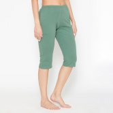 Women's Plain Knitted Capri - Green Myrtle M