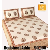 Bedsheet Adda-Standard King Size(90*108 in)-ECUATOR-Pure Cotton Sanganeri Printed Jaipuri  Double Bedsheet With 2 Matching Pillow Covers