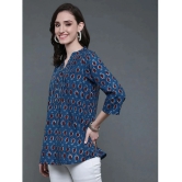 Antaran 100% Cotton Printed A-line Womens Kurti - Blue ( Pack of 1 ) - None