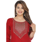 JC4U Red Rayon Kurti With Pants - Stitched Suit Single - None