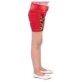 Cutecumber - Red Denim Girls Cycling Shorts ( Pack of 1 ) - None