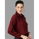 DKGF Fashion - Maroon Crepe Womens Shirt Style Top ( Pack of 1 ) - None