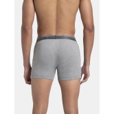 Jockey 8009 Men Super Combed Cotton Rib Solid Boxer Brief - Navy/Charcoal Mel/Grey Mel (Pack of 3) - None