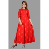 SIPET - Red Rayon Womens Anarkali Kurti ( Pack of 1 ) - None