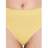 ILRASO - Yellow Poly Cotton Solid Women's Thongs ( Pack of 1 ) - None