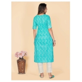 Vbuyz - Blue Cotton Blend Womens Straight Kurti ( Pack of 1 ) - L