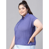 Oxolloxo Plus Size Self Design Extended Sleeves Cotton Shirt Style Top