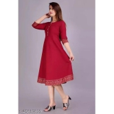 Smien - Maroon Rayon Women''s Anarkali Kurti ( Pack of 1 ) - None