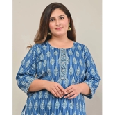 Swasti Cotton Printed Straight Womens Kurti - Blue ( Pack of 1 ) - None