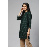 JC4U - Green Rayon Womens Straight Kurti ( Pack of 1 ) - None