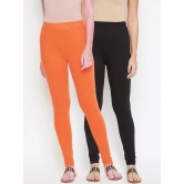 Women Pack of 2 Solid Churidar-Length Leggings