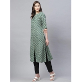 Divena - Green Cotton Womens Front Slit Kurti - 3XL