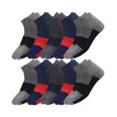 hicode - Cotton Mens Colorblock Multicolor Ankle Length Socks ( Pack of 10 ) - Multicolor