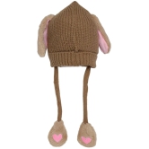 Zacharias Boy & Girl Winter Woolen Rabbit Moving Ear Cap (Free Size_Pack of 1) - None