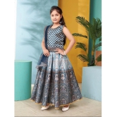 Aarika Teal Silk Girls Lehenga Choli Set ( Pack of 1 ) - None