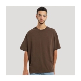 AKTIF - Brown Cotton Oversized Fit Mens T-Shirt ( Pack of 1 ) - None