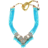 Bhagya Lakshmi Blue Alloy Necklace Set ( Pack of 1 ) - Blue