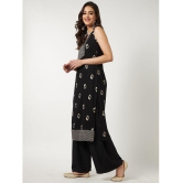 Pannkh - Black Rayon Womens Straight Kurti ( Pack of 1 ) - None