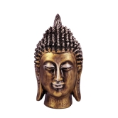 COPPERHOARD Gold Colour Resin Buddha Long Head Statue Showpiece for Home & Office Decor, Gifting Decorative Statue