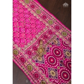 Exclusive Design Multi - Meenakari Jaal Pure Georgette Banarasi Saree with Authentic Hand Bandhej in Pink | SILK MARK CERTIFIED