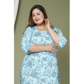 Swasti Cotton Printed Straight Womens Kurti - Blue ( Pack of 1 ) - None