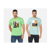 CHOZI Cotton Blend Regular Fit Printed Half Sleeves Mens T-Shirt - Multicolor ( Pack of 2 ) - None