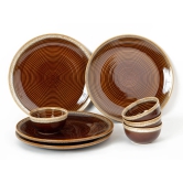 Bodhi House Ceramic Dinner Set, 8 Pieces, Handcrafted Reactive Glaze Dinnerware, Stoneware Dining Sets Serving for 4, Microwave, Dishwasher Safe, Glossy Finish Crockery Set for Gifting, Peanut Brown