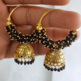 Traditional Festive Black Color Oxidized Big Hoop Jhumka Earrings for Girls Alloy Jhumki Earring, Drops & Danglers, Chandbali Earring, Earring Set