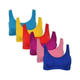 Softskin Poly Cotton Racerback bra - Multi Color - 34B