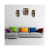 Indianara Set of 3 Modern Art Synthetic Painting With Frame