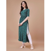 Glomee Rayon Printed Nayra Womens Kurti - Green ( Pack of 1 ) - None