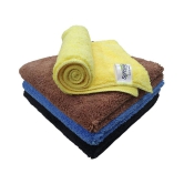 SOFTSPUN Microfiber High Loop Cleaning Cloths, 40x60 cms 4 pcs Towel Set 380 GSM (Multicolor). Thick Lint & Streak-Free Multipurpose Cloths.