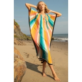 Vibrant Stripes Kaftan Dress