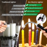 Electric Lighter for Candles Rechargeable Electric Gas Lighter for Kitchen Use