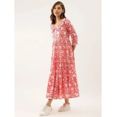 Divena Cotton Printed Knee Length Womens Fit & Flare Dress - Pink ( Pack of 1 ) - None