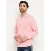 Wild West Cotton Blend Regular Fit Printed Full Sleeves Mens Polo T Shirt - Pink ( Pack of 1 ) - None