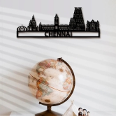 Wooden City Skyline | Chennai-Black Wood