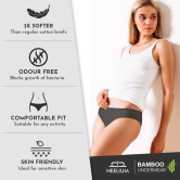 Heelium Bamboo Underwear Brief for Women - Pack of 3-XXXL / Black