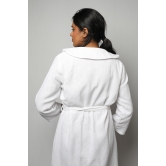 Cotton matte bathrobe with lining - full length-White / Custom