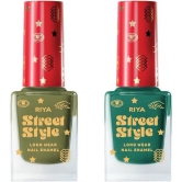 Long Wear Nail Enamel 12 ML Each Pack Mint Green & Olive Beauty