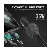 Portronics Car Power 6 36watts Dual USB Car Charger Black POR 1346-With Cable