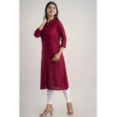 MAUKA - Maroon Rayon Womens A-line Kurti ( Pack of 1 ) - None