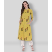 Divena - Yellow Cotton Womens Front Slit Kurti ( Pack of 1 ) - S