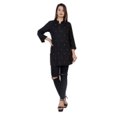 HIGHLIGHT FASHION EXPORT - Black Rayon Womens Straight Kurti ( Pack of 1 ) - M