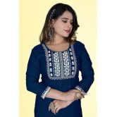 haya fashion - Blue Rayon Women's Straight Kurti ( Pack of 1 ) - None